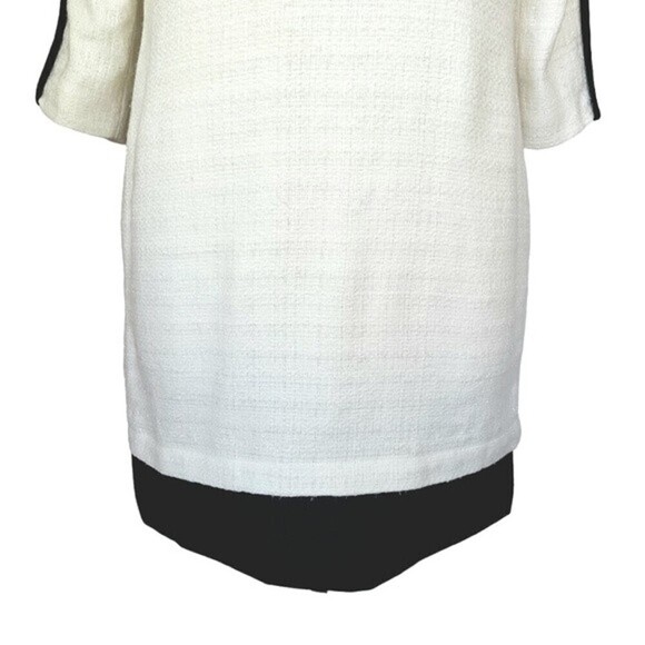Wells Grace Women's White With Black Trim Glitter Tweed Sheath Dress Size S NWT - Picture 7 of 12